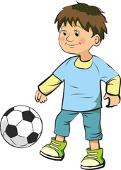 Little boy playing football - Illustration