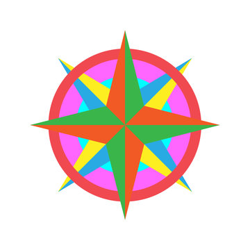 Wind Rose Vector Icon
