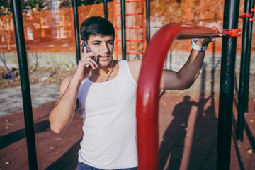 Obraz premium man with phone