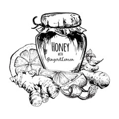 Honey with ginger and lemon