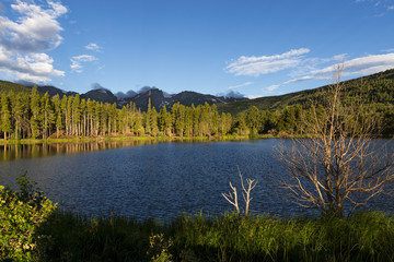 Beautiful view of the Bear Lake in the Rocky Mountains National Park, in the State of Colorado, USA