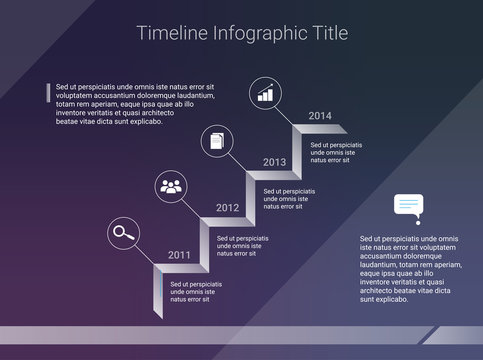 Timeline infographic business template on dark background
