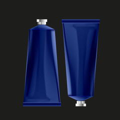 Blank realistic silver tube for cosmetics, cream, ointment