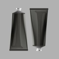 Blank realistic silver tube for cosmetics, cream,