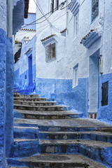 The beautiful blue medina of Chefchaouen, the pearl of Morocco.