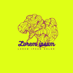 Hand drawing silhouette coral logo