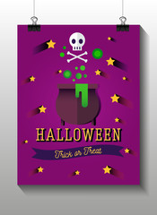 Halloween flat icons. Witches pot potion,star