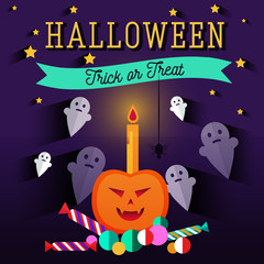 Set of halloween flat icons.