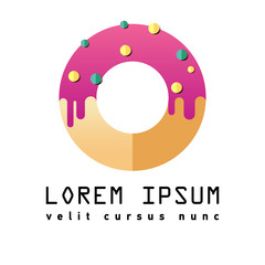 Flat logo for donut shop. Icon