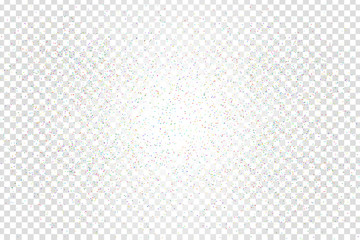 Vector realistic colorful confetti on the transparent background. Concept of happy birthday, party and holidays.