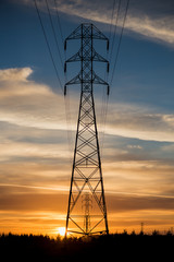 Power Line at Sunset