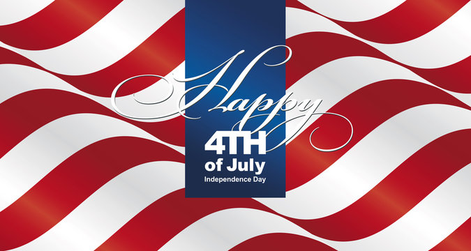 Happy 4th of july USA landscape greeting card