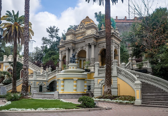 Neptune fountain at  Santa Lucia Hill -Santiago, Chile