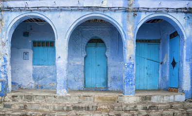 CHEFCHAOUEN, MOROCCO - FEBRUARY 19, 2017: The beautiful blue medina of Chefchaouen in Morocco