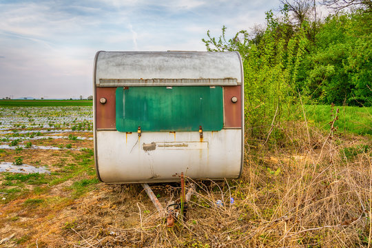 Abandoned caravan
