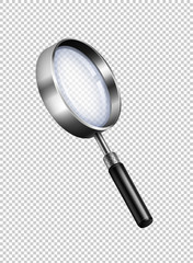 Magnifying glass on transparent background