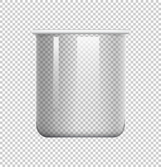 Round beaker on transparent background