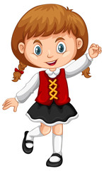 Girl from Switzerland on white background