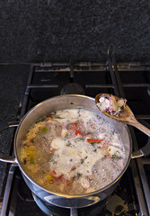 Octopus stew with peppers and spices