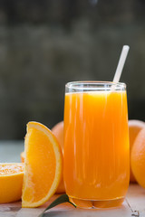 Freshly squeezed orange juice, close-up
