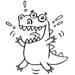 Cartoon lucky dragon. Vector illustration.
