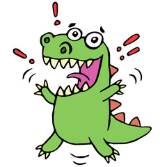 lucky smiling dinosaur. vector illustration