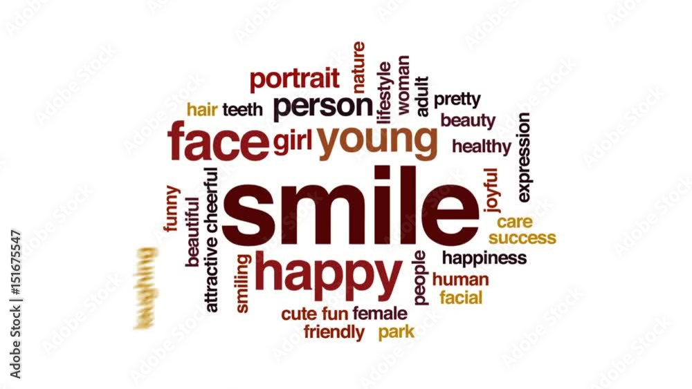 Wall mural Smile animated word cloud, text design animation.