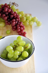 Bunch of Fresh Grapes in Bowl