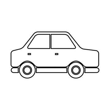 sedan car side, vehicle transport concept vector illustration