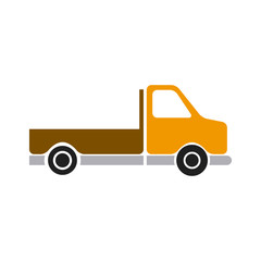 pickup truck vehicle transport side view vector illustration