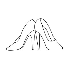 elegant women high heel shoe icon. outline vector illustration