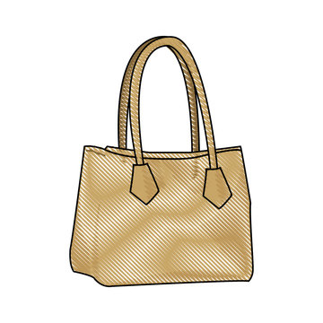 Drawing Handbag Elegant Fashion Female Vector Illustration