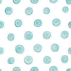 Colorful hand drawn seamless abstract doodle background, stylish illustration in blue colors for wallpaper painted by oil color, high quality