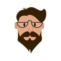 hipster man character icon image vector illustration design 