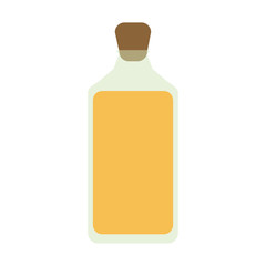 glass bottle with yellow liquid  icon image vector illustration design 