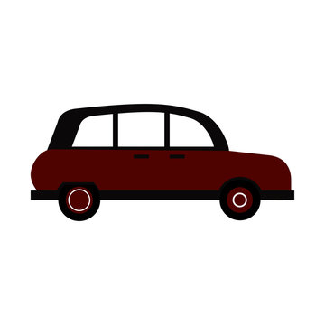 vintage town maroon car icon image vector illustration design