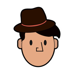 hipster man character icon image vector illustration design 