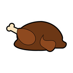 roasted chicken icon image vector illustration design 