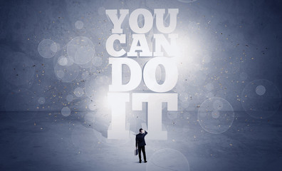Fototapeta premium Salesman you can do it motivation