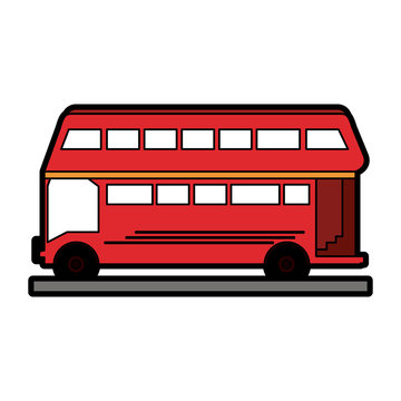 double decker bus london icon image vector illustration design 