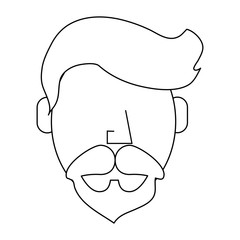 hipster man character icon image vector illustration design 