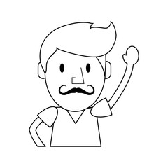 hipster man character icon image vector illustration design 