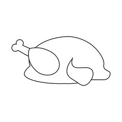 roasted chicken icon image vector illustration design 