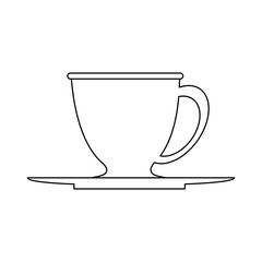 tea cup and plate icon image vector illustration design 