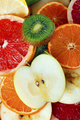 Fruits as texture. Fruit pattern background.