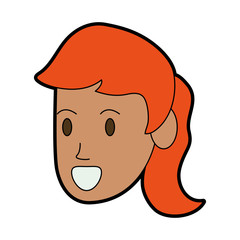 head of pretty happy woman icon image vector illustration design 