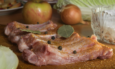 preparing delicious pork ribs