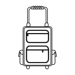 travel suitcase icon image vector illustration design  single black line