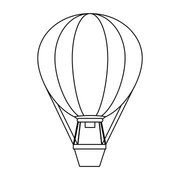 hot air balloon icon image vector illustration design  single black line