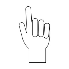 index finger pointing hand gesture icon image vector illustration design  single black line